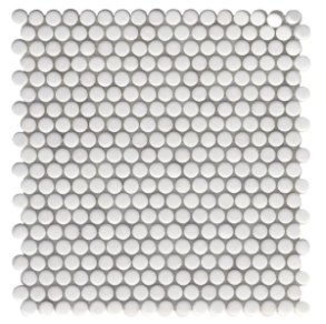 Confetti White Penny Round Mosaic - glass tile